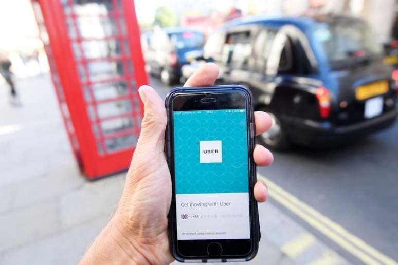 Tela inicial do aplicativo Uber no centro de Londres, Reino Unido
22/09/2017 REUTERS/Toby Melville