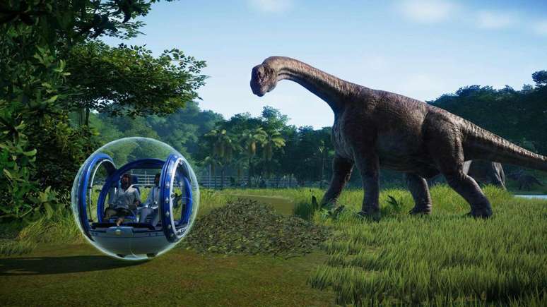 Em Jurassic World Evolution, turistas felizes significam dinheiro entrando e parque crescendo (Imagem: Divulgação/Frontier Developments)