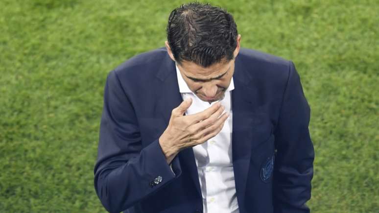 Hierro se irritou na coletiva da Espanha (Foto: AFP)