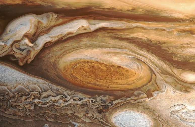 A Grande Mancha Vermelha de Júpiter (Foto: NASA)