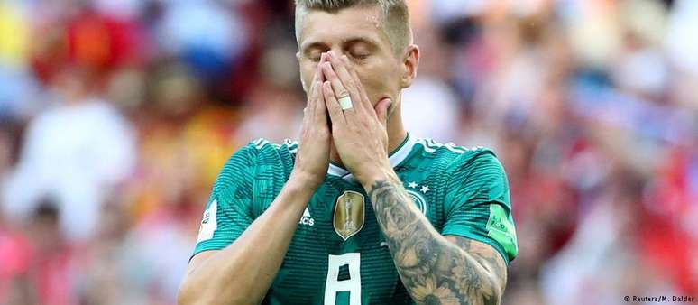 Toni Kroos durante o jogo da Alemanha contra a Coreia do Sul