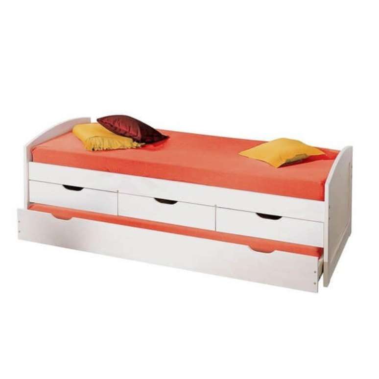 25 &ndash; Modelo de cama com gavetas para quarto jovem.