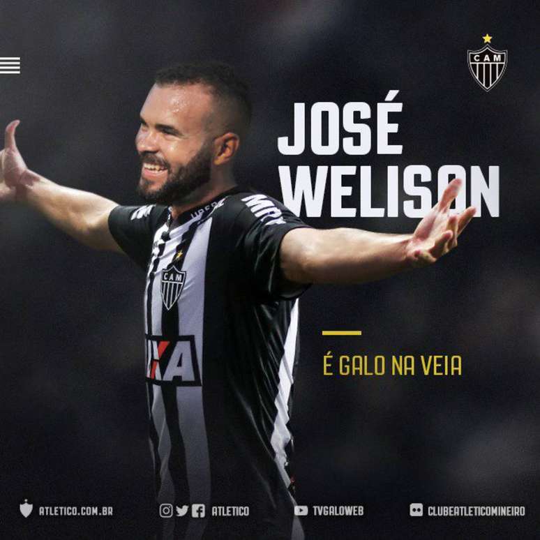 O meia José Welison é o quinto reforço do Atlético Mineiro nesta parada do calendário brasileiro