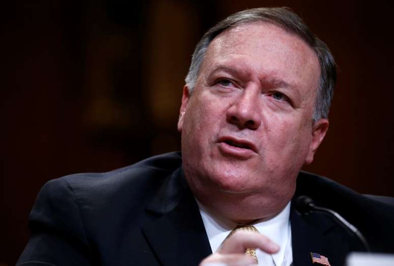 Pompeo durante audi&ecirc;ncia em subcomit&ecirc; do Senado dos EUA
 27/6/2018    REUTERS/Leah Millis