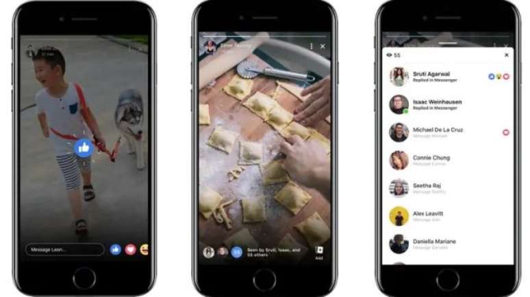Reações e chat em grupo chegam ao Facebook Stories (Imagem: TechCrunch/Facebook)