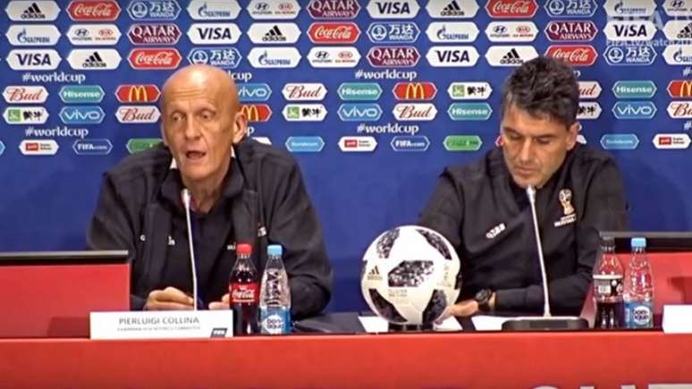 Collina e Busacca falaram com a imprensa nesta sexta-feira (Foto: Reprodução/Vídeo)