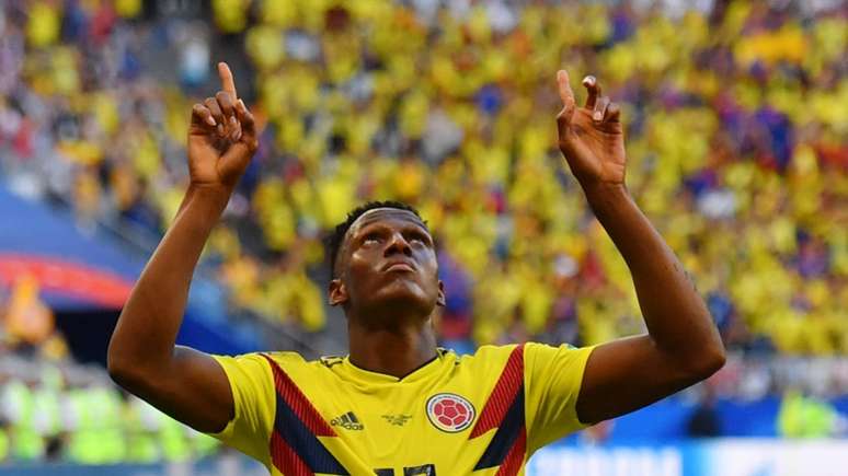 Mina celebra um de seus gols anotados neste Mundial (Foto: AFP/MANAN VATSYAYANA)