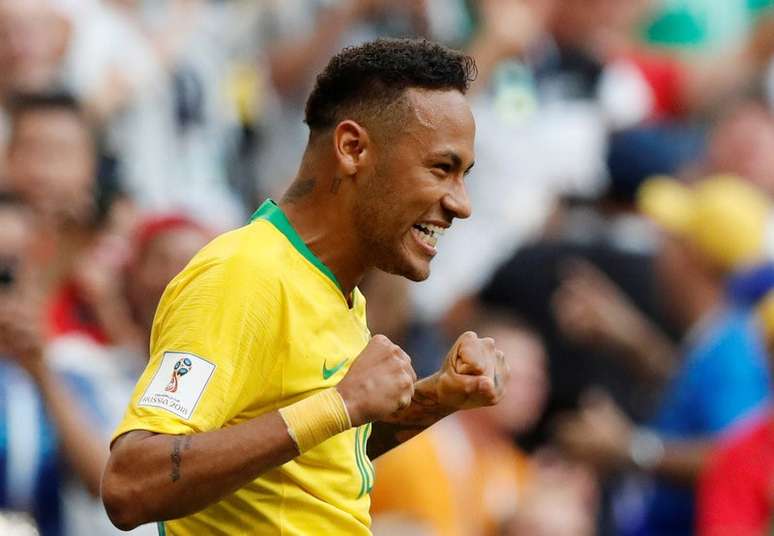 Neymar comemora gol pela seleção brasileira 02/07/2018 REUTERS/Carlos Garcia Rawlins