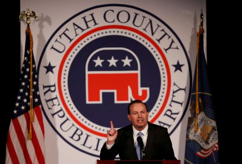 Senador republicano Mike Lee discursa em evento, em Provo, Utah
16/02/2018
REUTERS/Jim Urquhart