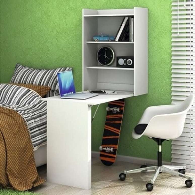 7. Arm&aacute;rio multiuso de parede com mesa