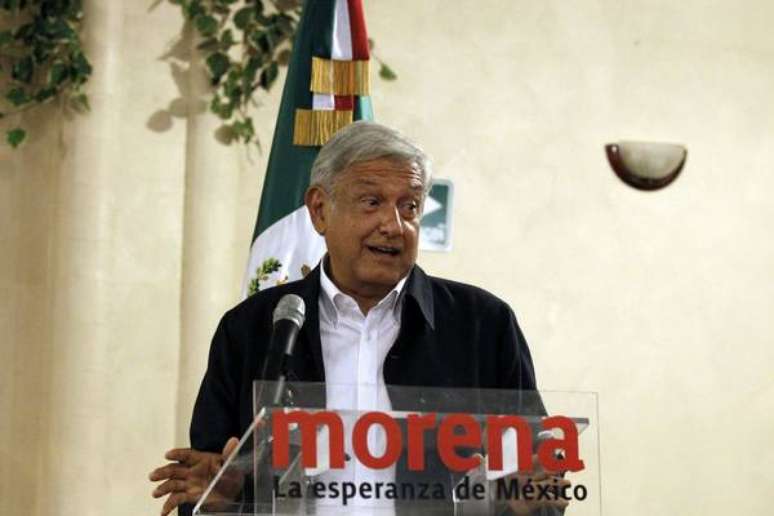 Andrés Manuel López Obrador discursa na Cidade do México