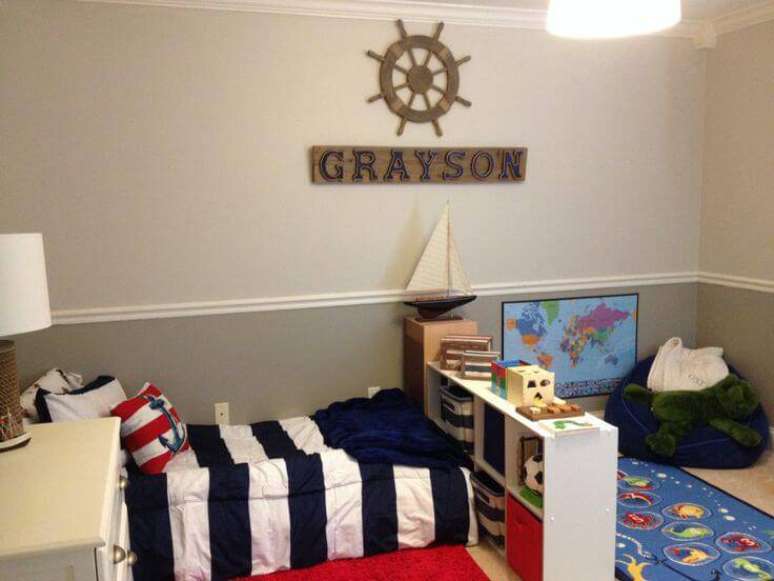 47 &ndash; Quarto com uma decora&ccedil;&atilde;o em estilo Navy