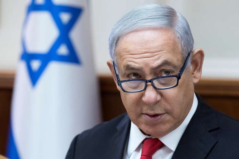 Netanyahu durante reunião em Jerusalém
 10/6/2018    Jim Hollander/Divulgação