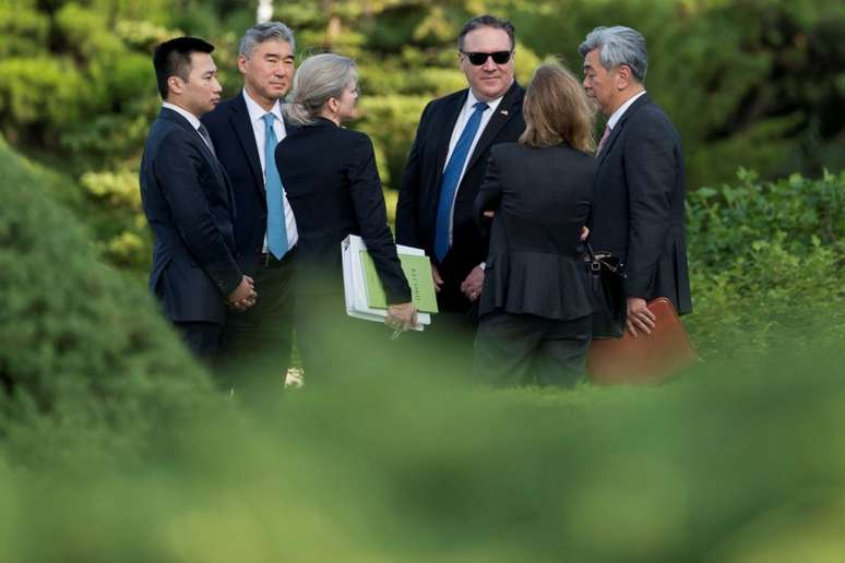 Secretário de Estado dos EUA, Mike Pompeo, visita Coreia do Norte 06/07/2018 Andrew Harnik/Pool via REUTERS