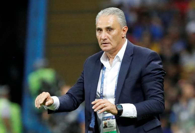 Tite durante jogo do Brasil