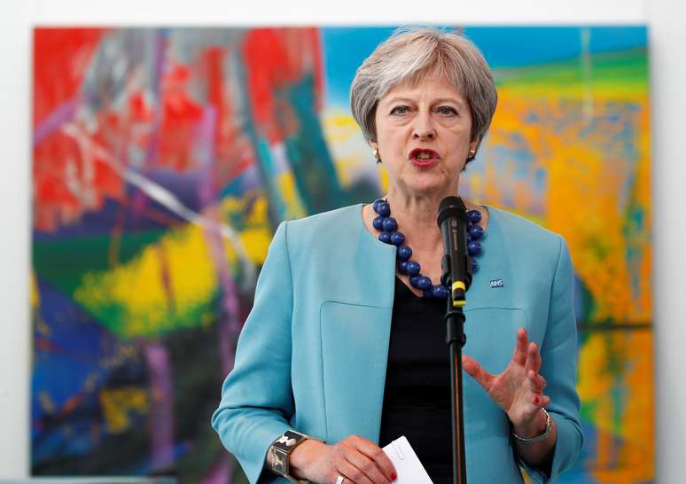 Primeira-ministra britânica, Theresa May
05/07/2018
REUTERS/Axel Schmidt