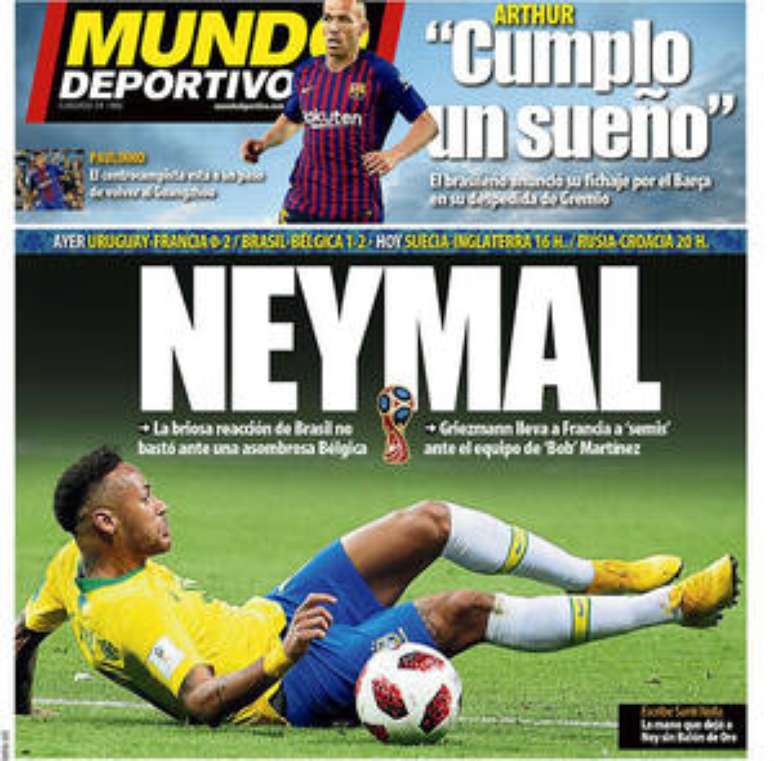 'Neymal' foi a defini&ccedil;&atilde;o usada pelo espanhol Mundo Deportivo.
