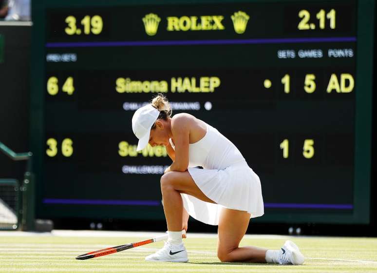 Simona Halep durante partida em Wimbledon
07/07/2018 REUTERS/Peter Nicholls