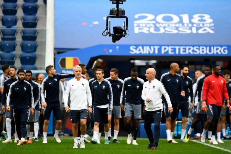 França treina antes da semifinal contra a Bélgica (GABRIEL BOUYS/AFP)
