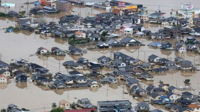 Nesta terça-feira, o número de mortes causadas pelas enchentes no Japão já passava de 150