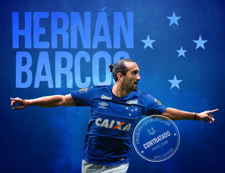 Argentino Hernán Barcos acertar com o Cruzeiro (Foto: Divulgação / Cruzeiro)