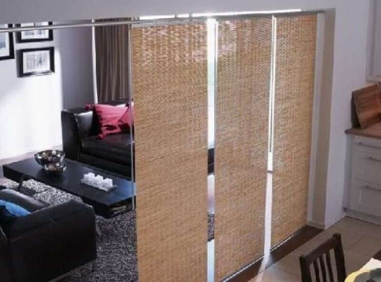 33. Fibras naturais rendem ótimas cortinas divisórias de ambientes