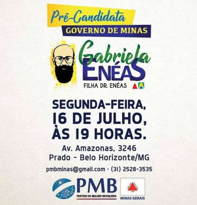 Gabriela Enéas é a nona candidata confirmada ao governo de Minas Gerais