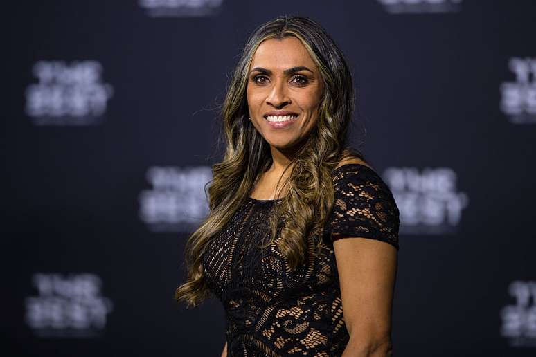 Marta na premiação da Bola de Ouro da Fifa, em 2017