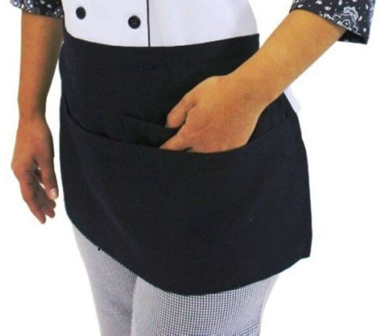 3- Artesanato com tecido para avental preto.