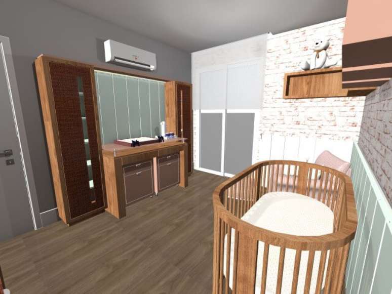 10. A decora&ccedil;&atilde;o em madeira d&aacute; um ar mais r&uacute;stico ao quarto. Projeto de Priscila Mei Minku