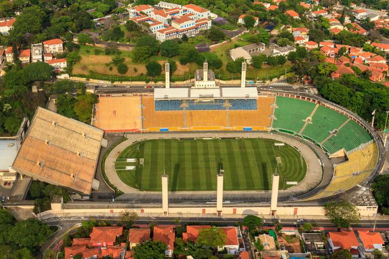 Vista área do estádio do Pacamebu em 27/04/2018