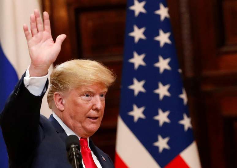 Presidente dos EUA, Donald Trump, após entrevista coletiva com presidente da Rússia, Vladimir Putin
16/07/2018 REUTERS/Grigory Dukor 