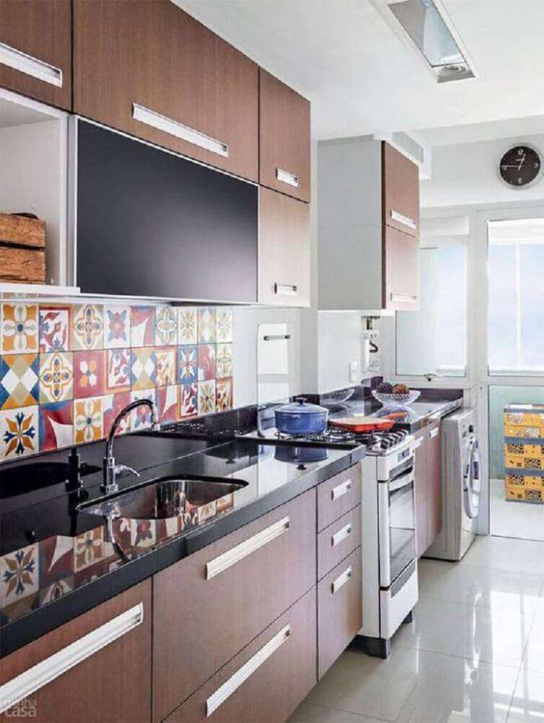 15. A decoração com azulejo para cozinha tornou o ambiente mais agradável e moderno.