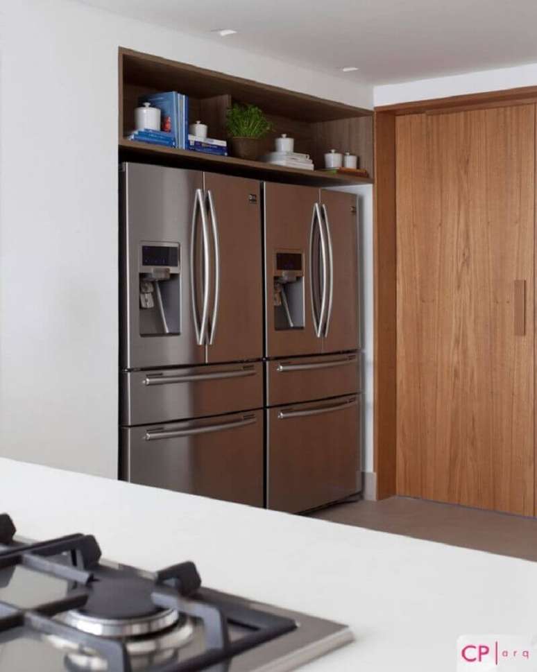 38. Nichos embutidos para cozinha pequena e planejada