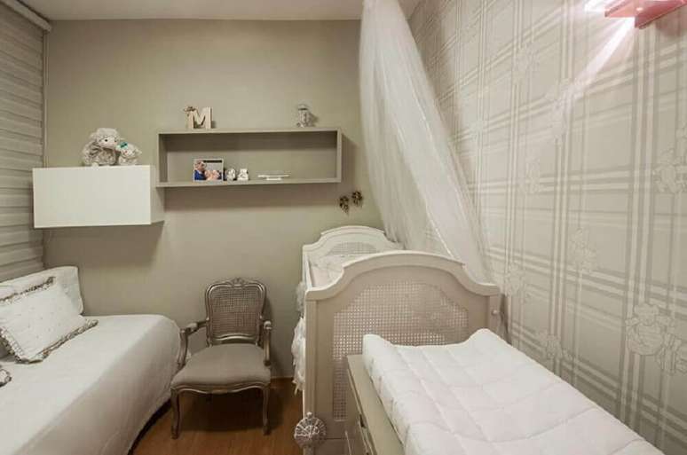 50. Tons neutros para decora&ccedil;&atilde;o de quarto pequeno de beb&ecirc;