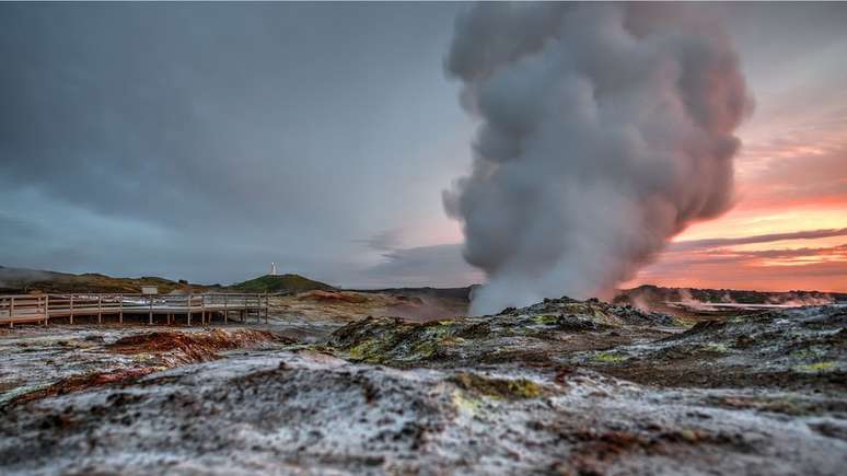 O estudo foi realizado na região geologicamente ativa de Reykjanes, na Islândia