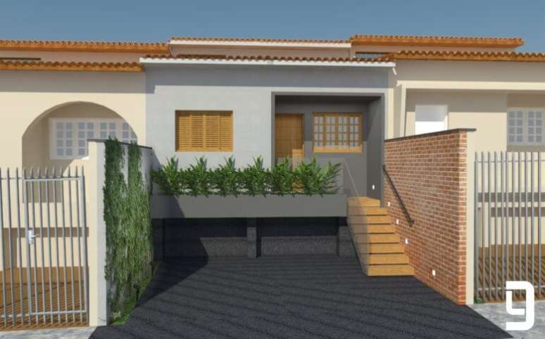 6. A casa pr&eacute;-fabricada de alvenaria pode ser uma &oacute;tima aposta para condom&iacute;nios horizontais de casas iguais, representando uma boa economia. Projeto de Lucas Gurgel