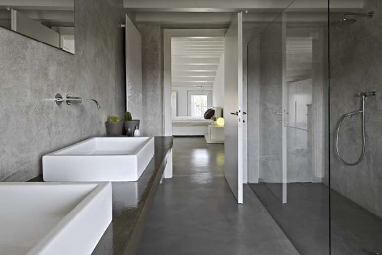 18. Piso cimento queimado embeleza ainda mais a decora&ccedil;&atilde;o do ambiente.