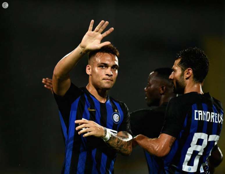 Lautaro Martínez fez o terceiro gol da Inter de Milão na partida (Foto: Reprodução / Twitter)