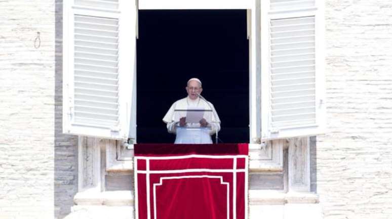 Papa Francisco durante celebração do Angelus, no Vaticano