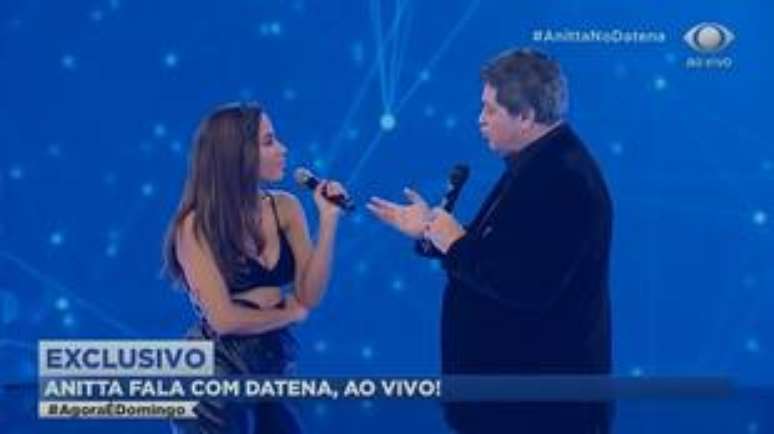 A cantora Anitta foi surpreendido após pediro de Datena para cantar sua nova música durante participação no programa 'Agora é Domingo'