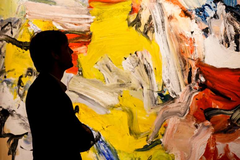Obra sem título de Willem Kooning, exposta na Sotheby, em Londres, em 2015