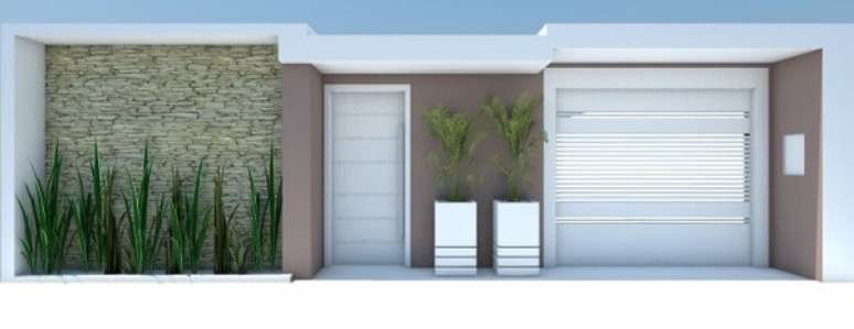 29 &ndash; Frente de casas com muro revestido em pedra cria um clima de sofistica&ccedil;&atilde;o.