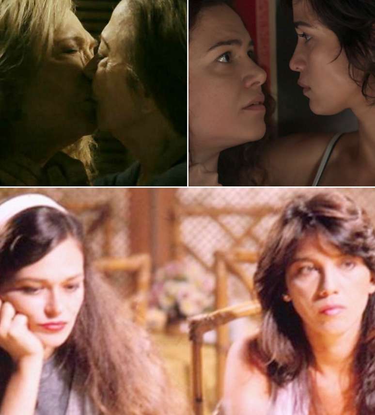 Acima, Teresa e Estela; Selma e Maura; abaixo, Cecília e Laís: o amor entre mulheres nem sempre é aceito pelo público das novelas