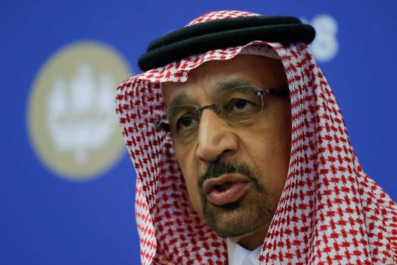 Ministro de Energia da Arábia Saudita, Khalid al-Falih, na Rússia 25/05/2018 REUTERS/Sergei Karpukhin 