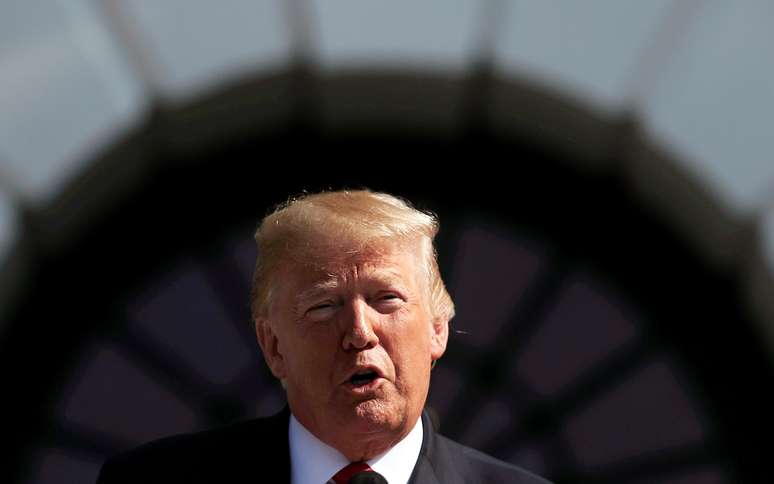 Presidente dos EUA, Donald Trump, faz pronunciamento nos jardins da Casa Branca
2707/2018
REUTERS/Carlos Barria 