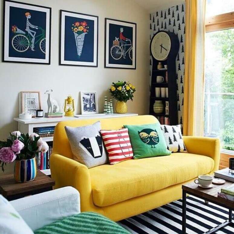 3- Decora&ccedil;&atilde;o para sala de apartamento simples- Foto: Pinterest