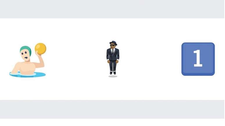 Pessoa jogando polo aquático, homem de terno levitando e o número 1 são alguns dos emojis menos usados no Facebook