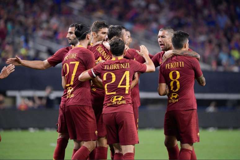 El-Sharaawy, Florenzi, Cristante e Perroti fizeram os gols da Roma. Malcom e Rafinha descontaram (Foto: Reprodução)