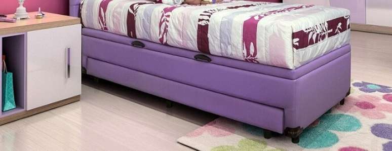 14. Cama box auxiliar colorida em quarto infantil. Foto de Starbox M&oacute;veis